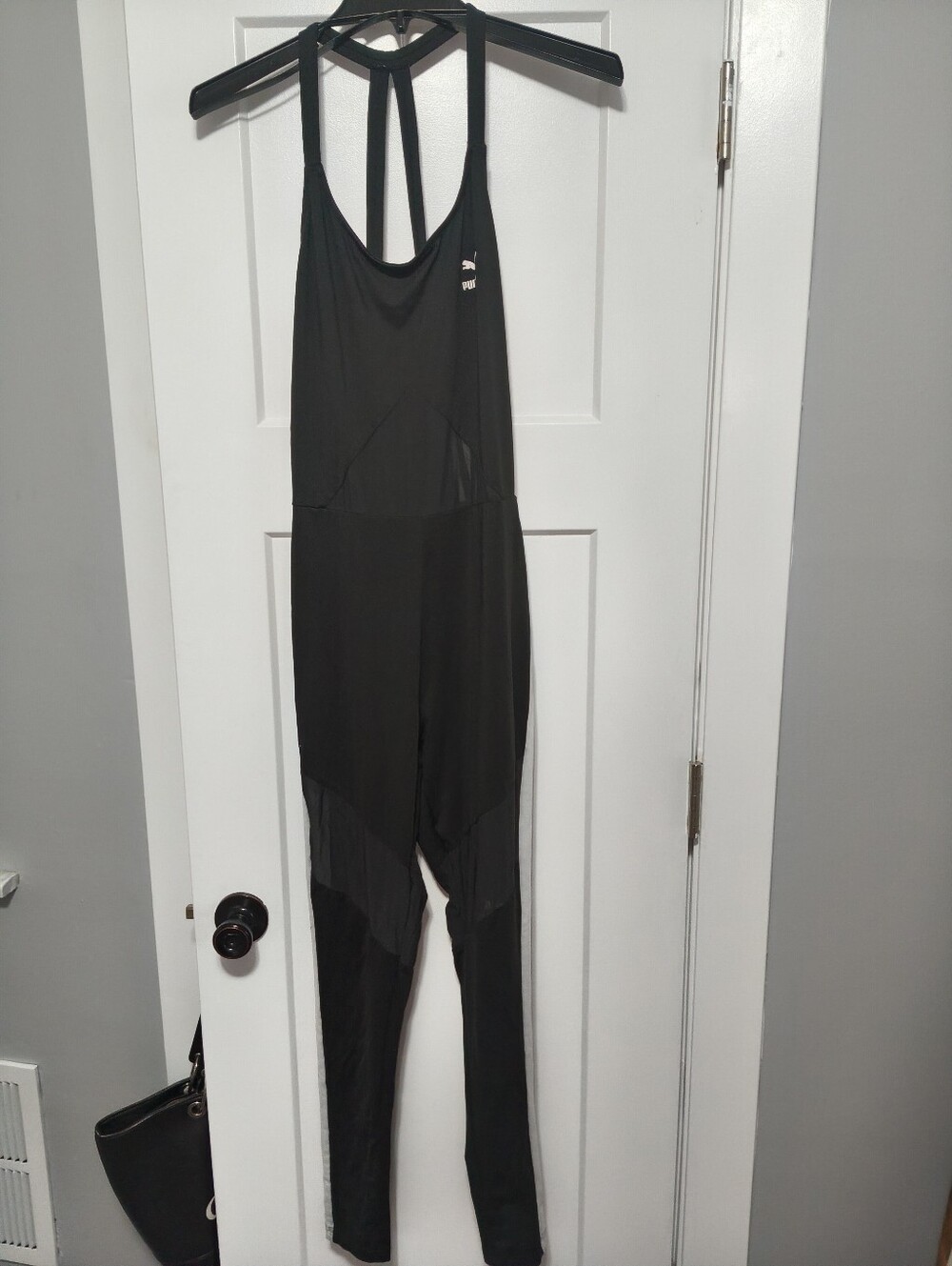 Puma Black Women's Strappy Athletic Jumpsuit Size Large